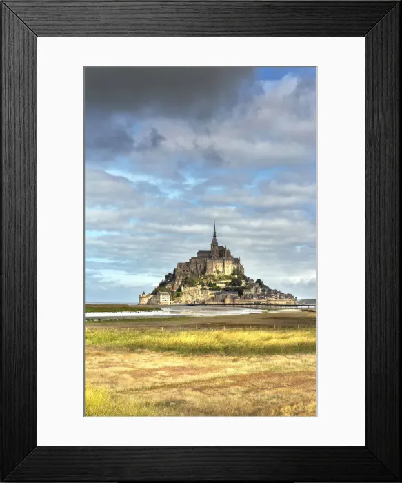 Framed Print : Mont Saint-Michel village, Pontorson Canton, Manice Department, Normandy, France Framed Print : Mont Saint-Michel village, Pontorson Canton, Manice Department, Normandy, France