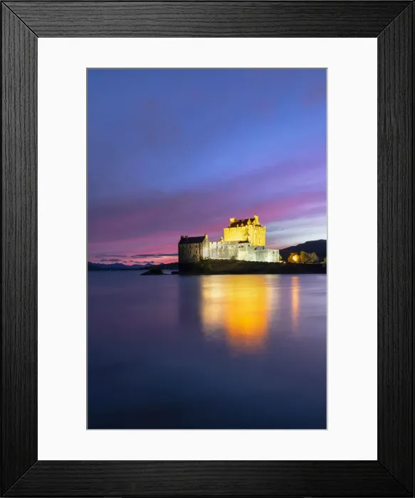 Framed Print : Eilean Donan Castle by night, Dornie, Kyle of Lochalsh, Scotland, United Kingdom Framed Print : Eilean Donan Castle by night, Dornie, Kyle of Lochalsh, Scotland, United Kingdom