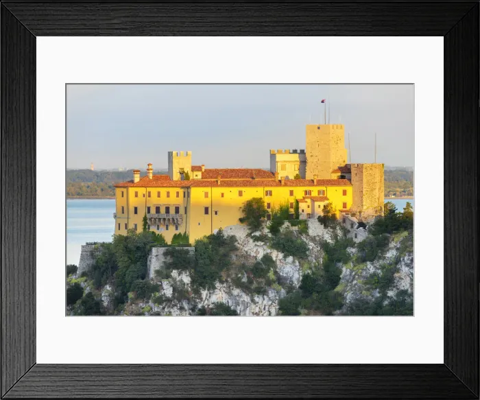 Framed Print : Duino castle at dawn, Duino, province of Trieste, Friuli Venezia Giulia, Italy Framed Print : Duino castle at dawn, Duino, province of Trieste, Friuli Venezia Giulia, Italy