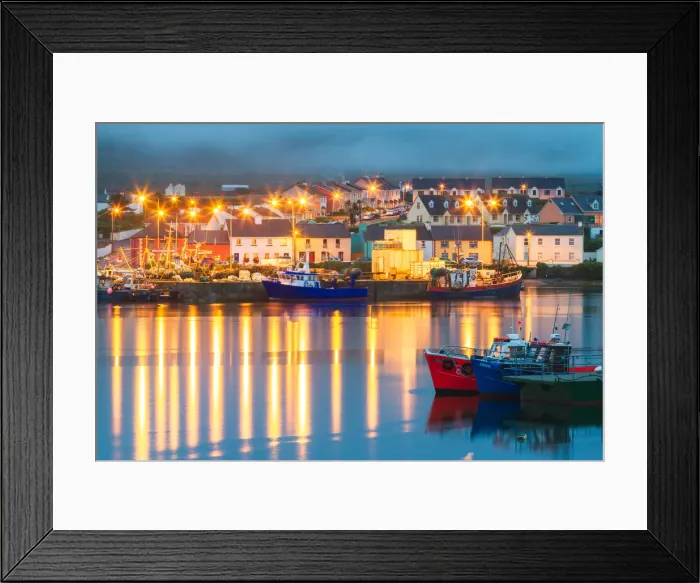 Framed Print : View of Portmagee at night, County Kerry, Ireland Framed Print : View of Portmagee at night, County Kerry, Ireland
