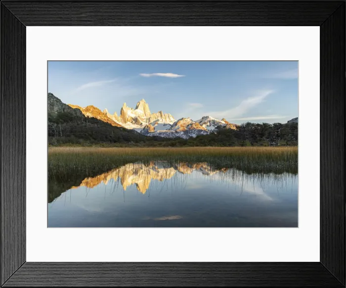Framed Print : Fitz Roy reflection at dawn from Mirador Fitz Roy. El Chalten, Santa Cruz province Framed Print : Fitz Roy reflection at dawn from Mirador Fitz Roy. El Chalten, Santa Cruz province