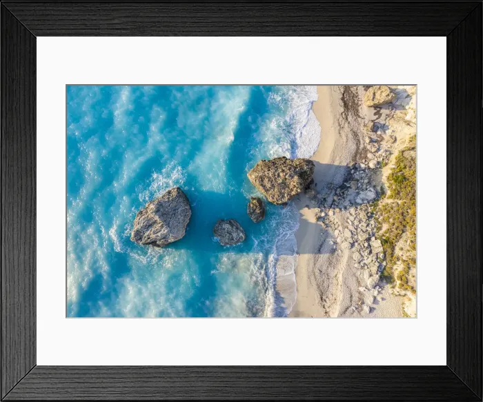 Framed Print : Rocks on Megali Petra beach, Lefkada, Ionian Islands region, Greece Framed Print : Rocks on Megali Petra beach, Lefkada, Ionian Islands region, Greece
