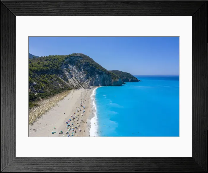 Framed Print : Sunshades on Milos Beach in summer. Agios Nikitas, Lefkada, Ionian Islands region Framed Print : Sunshades on Milos Beach in summer. Agios Nikitas, Lefkada, Ionian Islands region