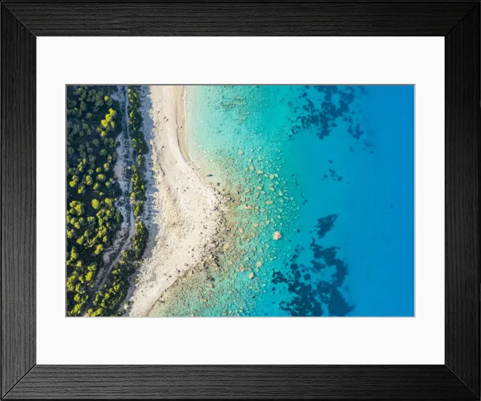 Framed Print : Coastline and sea. Lefkada, Ionian Islands region, Greece Framed Print : Coastline and sea. Lefkada, Ionian Islands region, Greece