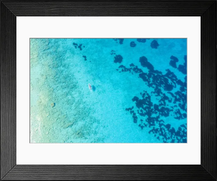 Framed Print : Boat sails on the Mediterranean sea. Lefkada, Ionian Islands region, Greece