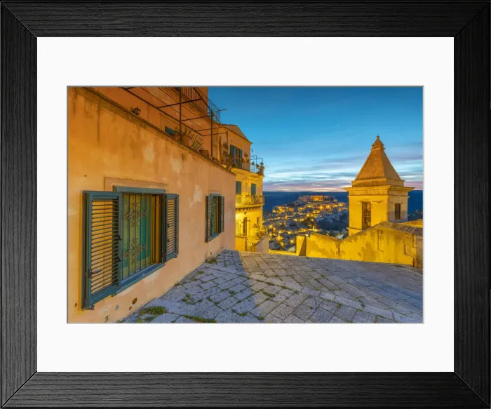 Framed Print : Elevated view of the bell tower of Santa Maria delle scale church Framed Print : Elevated view of the bell tower of Santa Maria delle scale church