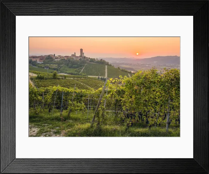 Framed Print : Sunset in Langhe, Barbaresco, Piedmont, Italy Framed Print : Sunset in Langhe, Barbaresco, Piedmont, Italy