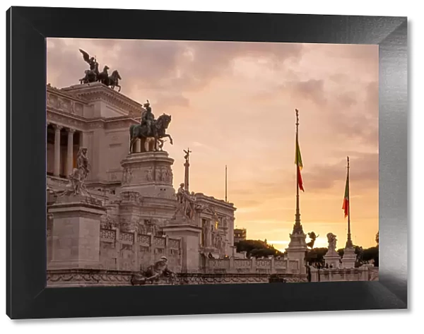 The Victor Emmanuel II Monument or Altare della Patria at sunset Europe, Italy
