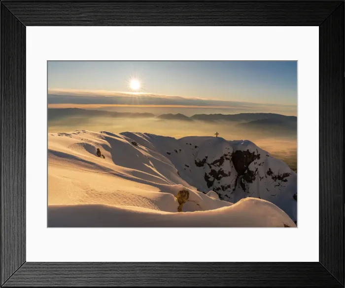 Framed Print : Sunrise on the top of Pizzocco Mount, Belluno province, Italy, Europe Framed Print : Sunrise on the top of Pizzocco Mount, Belluno province, Italy, Europe