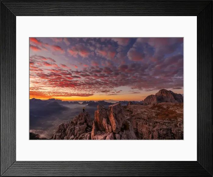 Framed Print : Sunrise on a wild spot of the Pale di San Lucano group, over Agordo Framed Print : Sunrise on a wild spot of the Pale di San Lucano group, over Agordo