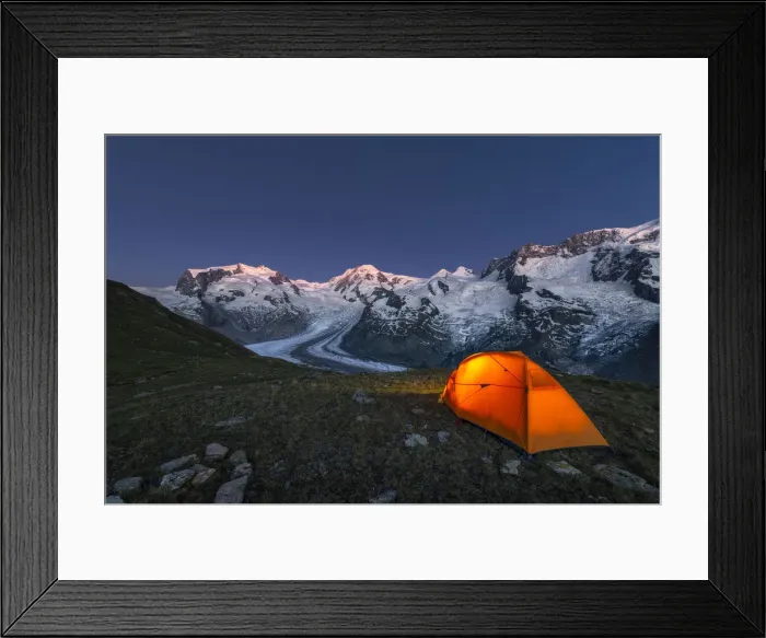 Framed Print : View of the Swiss side of Monte Rosa Massif close to Riffelsee Lake (Zermatt Framed Print : View of the Swiss side of Monte Rosa Massif close to Riffelsee Lake (Zermatt