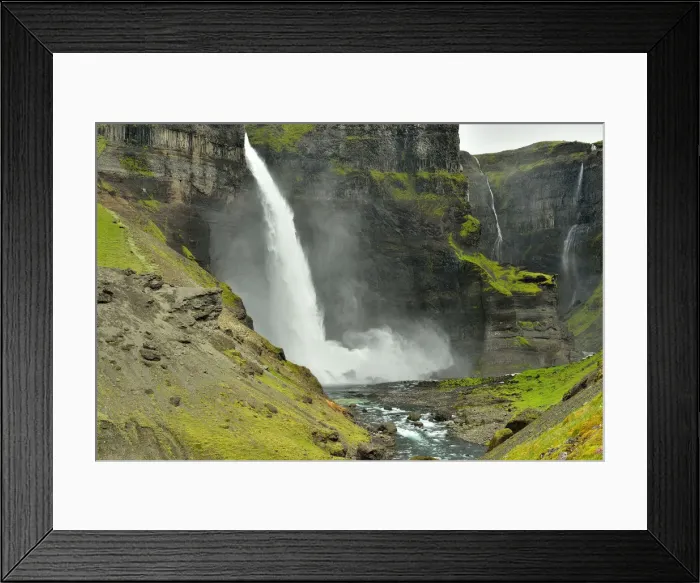 Framed Print : haifoss waterfall at fossa river, southern iceland, iceland Framed Print : haifoss waterfall at fossa river, southern iceland, iceland