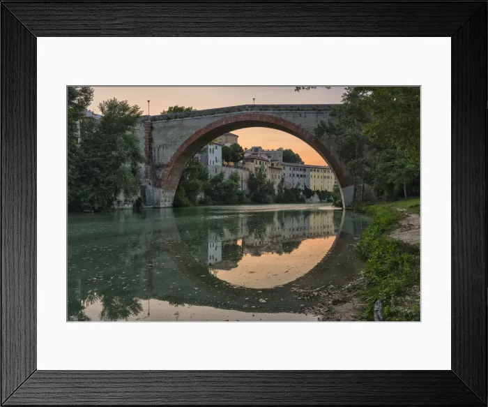 Framed Print : Italy, Marche, Fossombrone, Concordia bridge at sunrise Framed Print : Italy, Marche, Fossombrone, Concordia bridge at sunrise