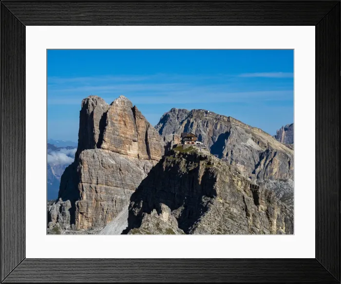 Framed Print : Italy, Veneto, Dolomites, Giau Pass, Averau and Nuvolau mountain hut Framed Print : Italy, Veneto, Dolomites, Giau Pass, Averau and Nuvolau mountain hut