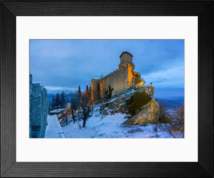 Framed Print : Italy, San Marino, The old rock in Winter Framed Print : Italy, San Marino, The old rock in Winter