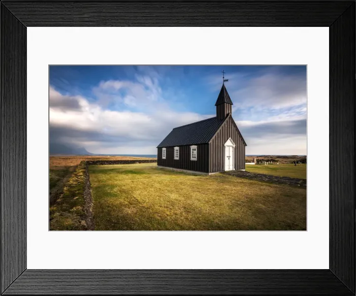 Framed Print : Church of Budir, Snaefellsbaer, Snaefellsnes Peninsula, Iceland, Northern Europe Framed Print : Church of Budir, Snaefellsbaer, Snaefellsnes Peninsula, Iceland, Northern Europe