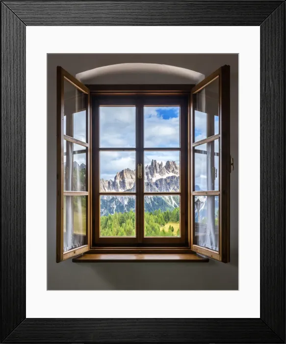 Framed Print : A view of Lastoi de Formin from my room at Rifugio Cinque Torri, Belluno Framed Print : A view of Lastoi de Formin from my room at Rifugio Cinque Torri, Belluno