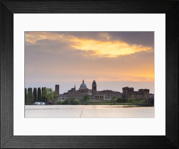 Framed Print : View of the medieval city of Mantua at sunset with Castello di San Giorgio Framed Print : View of the medieval city of Mantua at sunset with Castello di San Giorgio