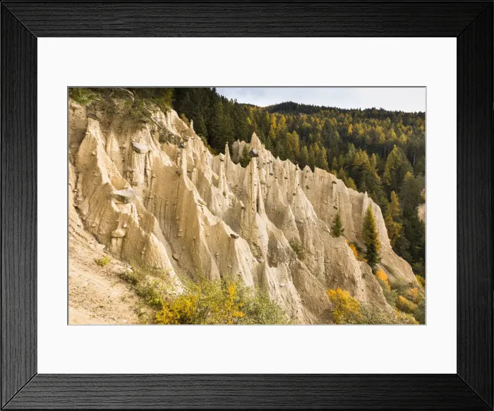 Framed Print : The famous Earth Pyramids of Percha (Renon), a natural monument, Bolzano province Framed Print : The famous Earth Pyramids of Percha (Renon), a natural monument, Bolzano province