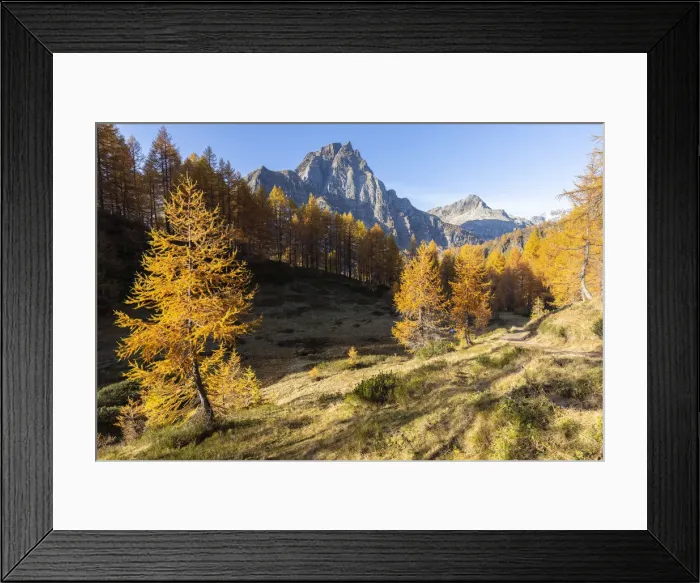 Framed Print : Autumnal view towards the Pizzo Crampiolo near the Laghi del Sangiatto Framed Print : Autumnal view towards the Pizzo Crampiolo near the Laghi del Sangiatto