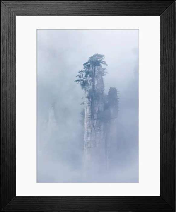 Framed Print : Tianzi mountain in the mist at sunrise, Zhangjiajie national forest park, Hunan, China Framed Print : Tianzi mountain in the mist at sunrise, Zhangjiajie national forest park, Hunan, China