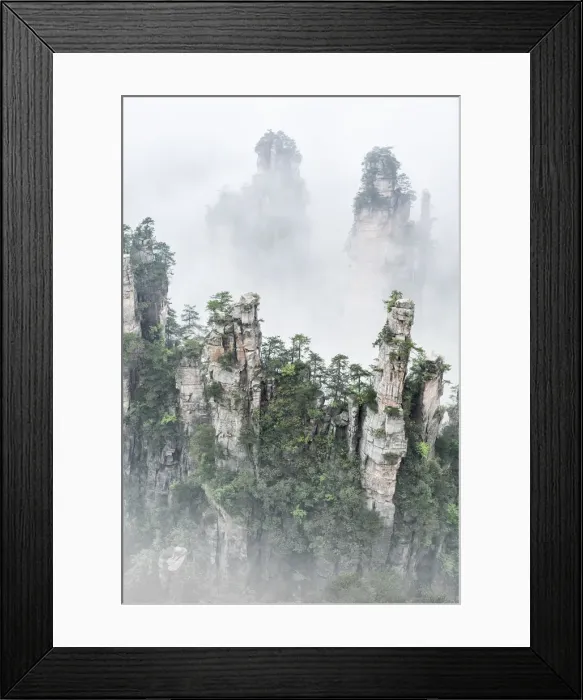 Framed Print : Tianzi mountain in the mist at sunrise, Zhangjiajie national forest park, Hunan, China Framed Print : Tianzi mountain in the mist at sunrise, Zhangjiajie national forest park, Hunan, China