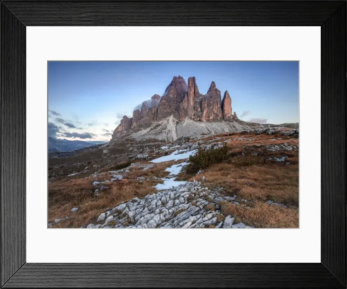 Framed Print : South side view of Tre Cime di Lavaredo, Dolomites, Auronzo di Cadore, Belluno, Veneto Framed Print : South side view of Tre Cime di Lavaredo, Dolomites, Auronzo di Cadore, Belluno, Veneto