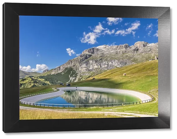 Small artificial lake near the Bec de Roces refuge, Dolomites, Arabba