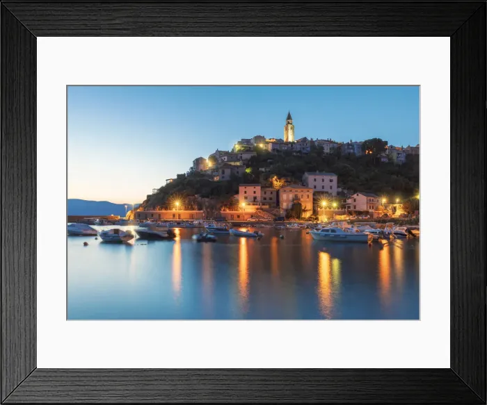 Framed Print : Harbour and historic town of Vrbnik, Krk island, Kvarner bay, Croatia Framed Print : Harbour and historic town of Vrbnik, Krk island, Kvarner bay, Croatia
