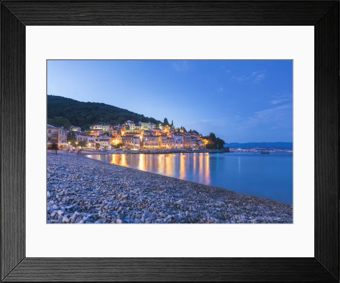 Framed Print : Fishing village and tourist resort of Moscenicka Draga, Kvarner Bay, Adriatic Sea Framed Print : Fishing village and tourist resort of Moscenicka Draga, Kvarner Bay, Adriatic Sea