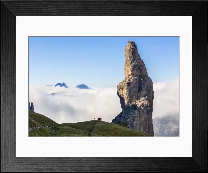 Framed Print : Campanile di Val Montanaia, iconic steeple of the Friulian Dolomites, Cimolais, Pordenone