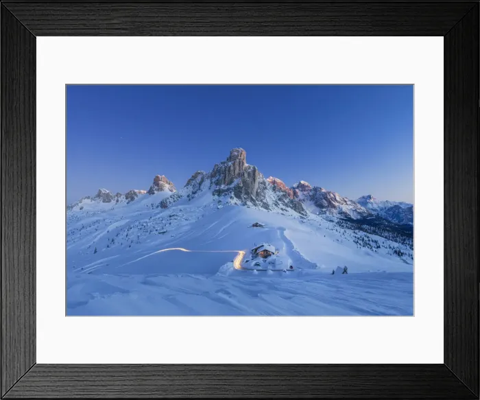 Framed Print : Winter landscape in Dolomites, Giau pass, Belluno, Veneto, Italy Framed Print : Winter landscape in Dolomites, Giau pass, Belluno, Veneto, Italy