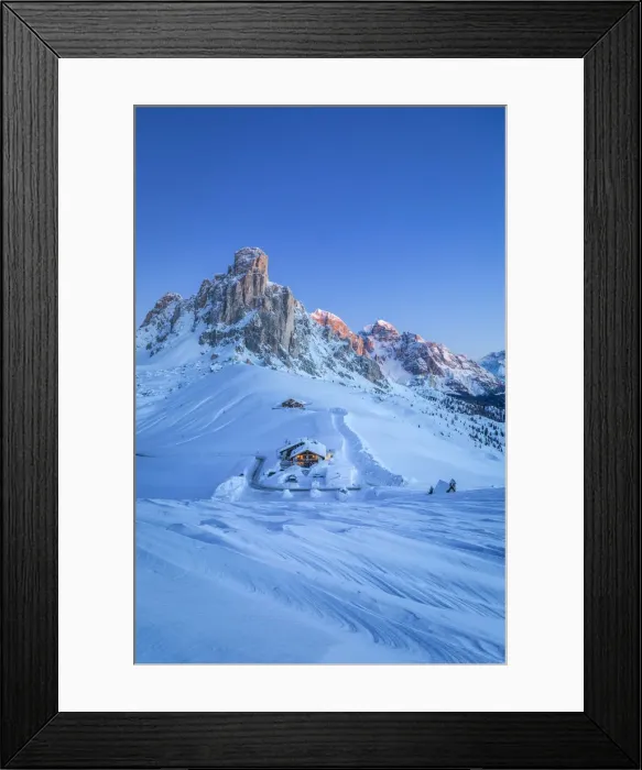 Framed Print : Winter landscape in Dolomites, Giau pass, Belluno, Veneto, Italy Framed Print : Winter landscape in Dolomites, Giau pass, Belluno, Veneto, Italy