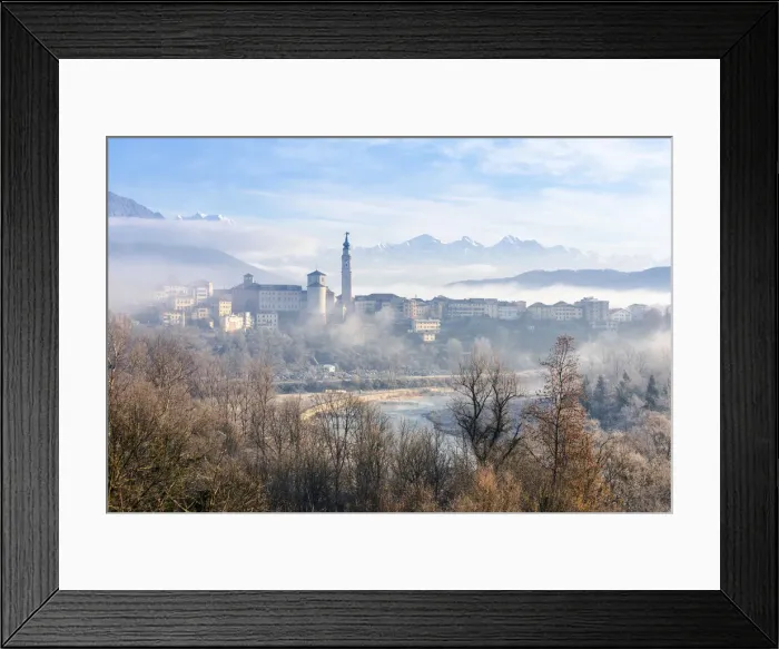 Framed Print : city view of the historic center of belluno with the bell tower of the cathedral, Belluno Framed Print : city view of the historic center of belluno with the bell tower of the cathedral, Belluno