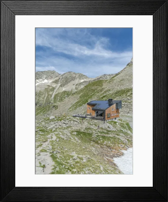 Framed Print : Selva dei Molini, province of Bolzano, South Tyrol, Italy, Europe. The Edelraut refuge in the Pfunderer Mountains Framed Print : Selva dei Molini, province of Bolzano, South Tyrol, Italy, Europe. The Edelraut refuge in the Pfunderer Mountains
