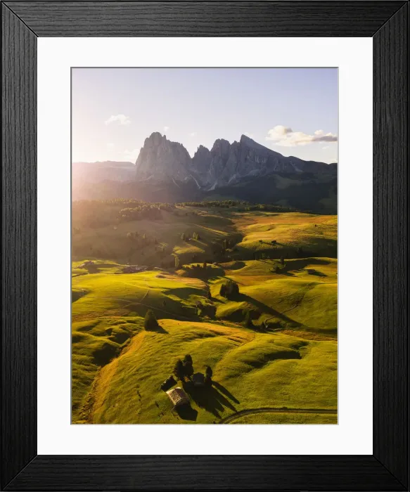 Framed Print : Aerial view of Seiser alm in Autumn season in Trentino Alto Adige, Italy, Europe Framed Print : Aerial view of Seiser alm in Autumn season in Trentino Alto Adige, Italy, Europe