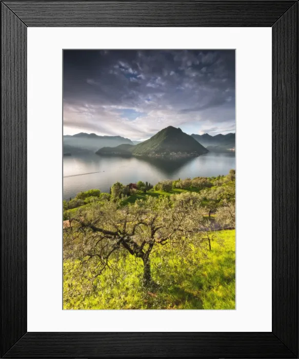 Framed Print : Monte Isola view at sunset from Sulzano, Brescia province, Italy, Lombardy district Framed Print : Monte Isola view at sunset from Sulzano, Brescia province, Italy, Lombardy district