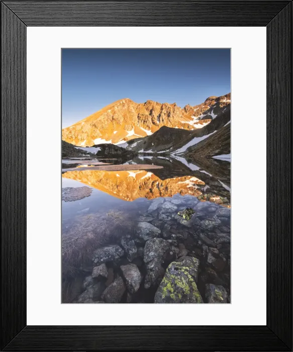 Framed Print : Grom lake at dawn In Stelvio national park, Brescia province, Lombardy district, Italy Framed Print : Grom lake at dawn In Stelvio national park, Brescia province, Lombardy district, Italy