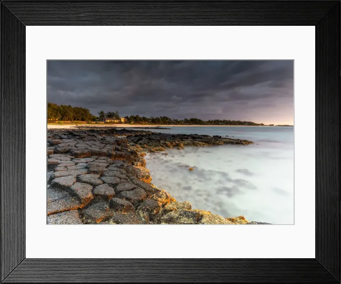 Framed Print : Storm clouds at sunrise over Trou d Eau Douce, Flacq district, Indian Ocean Framed Print : Storm clouds at sunrise over Trou d Eau Douce, Flacq district, Indian Ocean