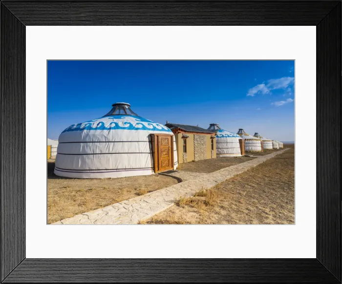 Framed Print : Luxury mongolian ger in campsite, Mongolia, Mongolian, Asia, Asian Framed Print : Luxury mongolian ger in campsite, Mongolia, Mongolian, Asia, Asian