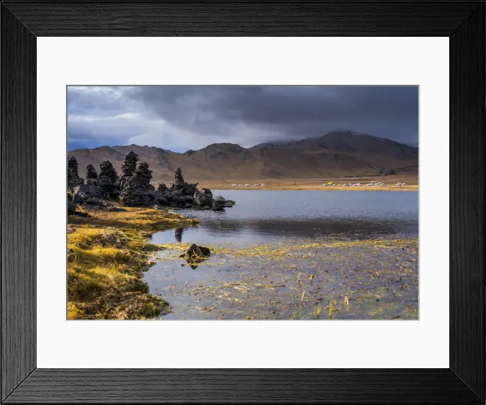 Framed Print : Stacked Stones at White Lake, Khorgo Terkhiin Tsagaan Nuur National Park, Mongolia Framed Print : Stacked Stones at White Lake, Khorgo Terkhiin Tsagaan Nuur National Park, Mongolia