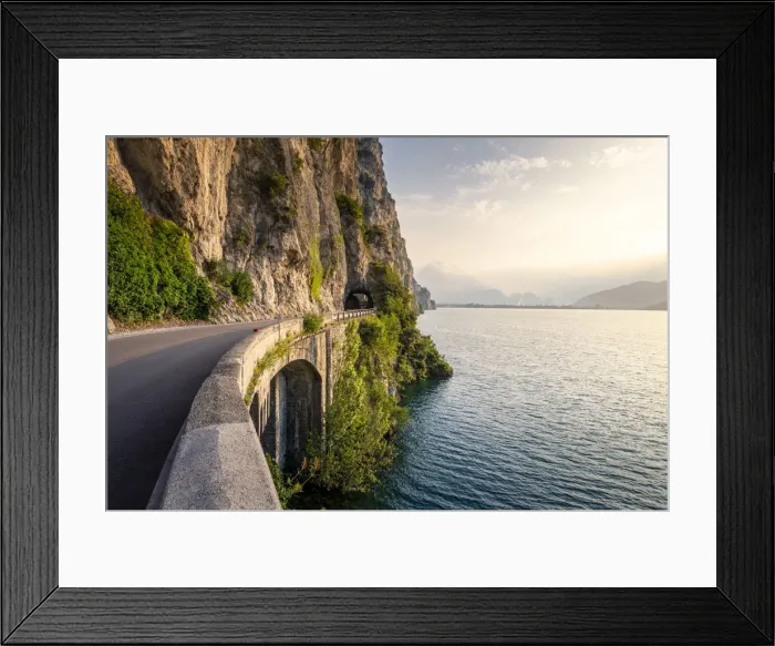Framed Print : The SS45bis scenic road on the coast of Garda Lake near Limone sul Garda Framed Print : The SS45bis scenic road on the coast of Garda Lake near Limone sul Garda