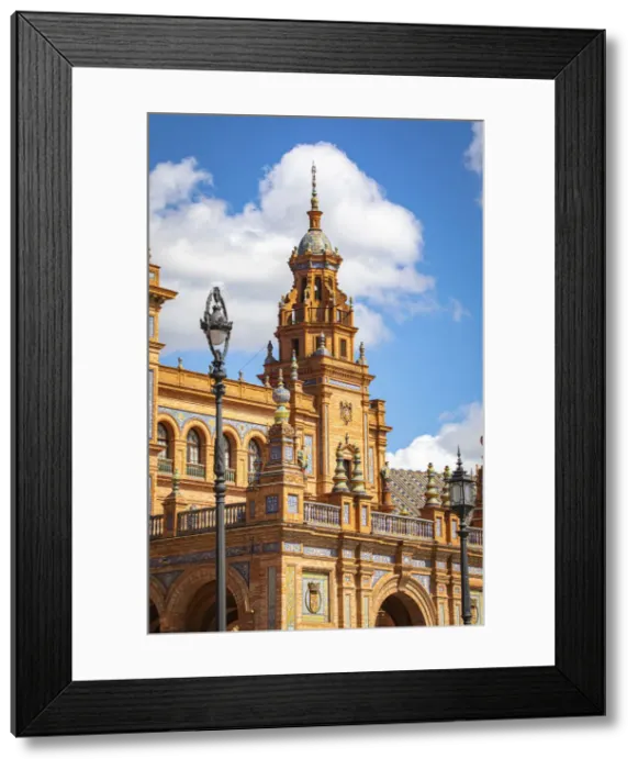 Framed Print : Plaza de Espana, Seville, Andalucia, Spain
