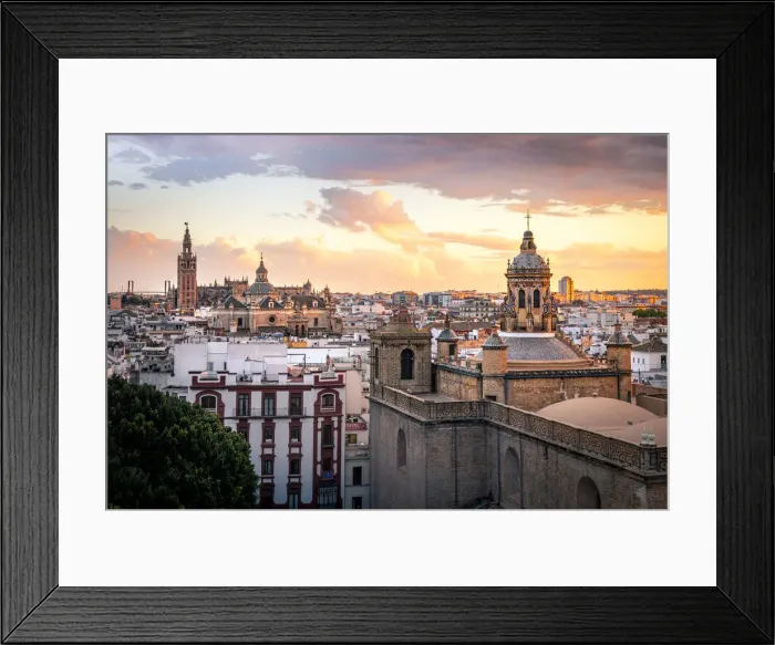Framed Print : High view of Seville from Metropol Parasol public walking sculpture Framed Print : High view of Seville from Metropol Parasol public walking sculpture