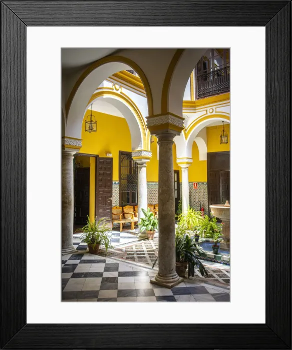 Framed Print : Colorful patio in Seville, Andalucia, Spain Framed Print : Colorful patio in Seville, Andalucia, Spain