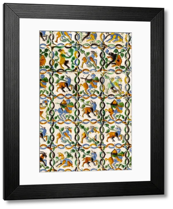 Framed Print : Real Alcazar azulejos details. Seville, Andalucia, Spain Framed Print : Real Alcazar azulejos details. Seville, Andalucia, Spain