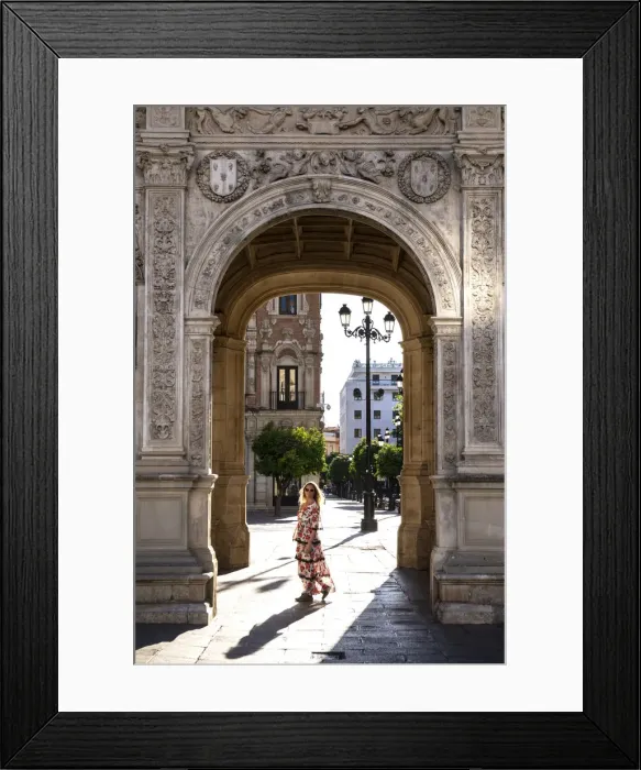 Framed Print : A girl in a typical spanish dress walking in Seville, Andalucia, Spain (MR) Framed Print : A girl in a typical spanish dress walking in Seville, Andalucia, Spain (MR)