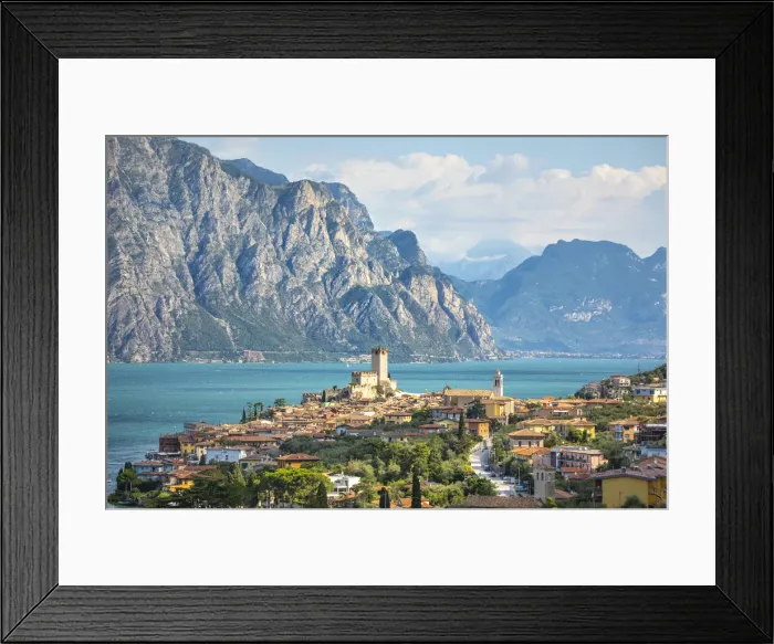 Framed Print : Malcesine, a small village with an historic castle on Garda Lake coast Framed Print : Malcesine, a small village with an historic castle on Garda Lake coast