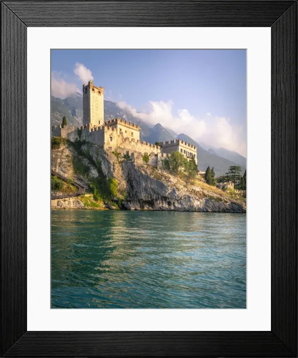 Framed Print : Malcesine, a small village with an historic castle on Garda Lake coast Framed Print : Malcesine, a small village with an historic castle on Garda Lake coast