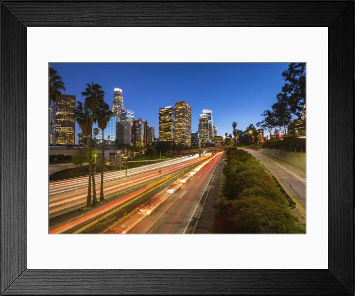 Framed Print : Los Angeles Downtown and its freeways. Los Angeles, California, USA Framed Print : Los Angeles Downtown and its freeways. Los Angeles, California, USA